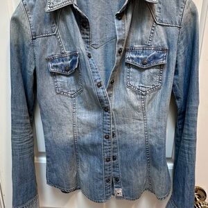 Guess Light Blue Denim Shirt
